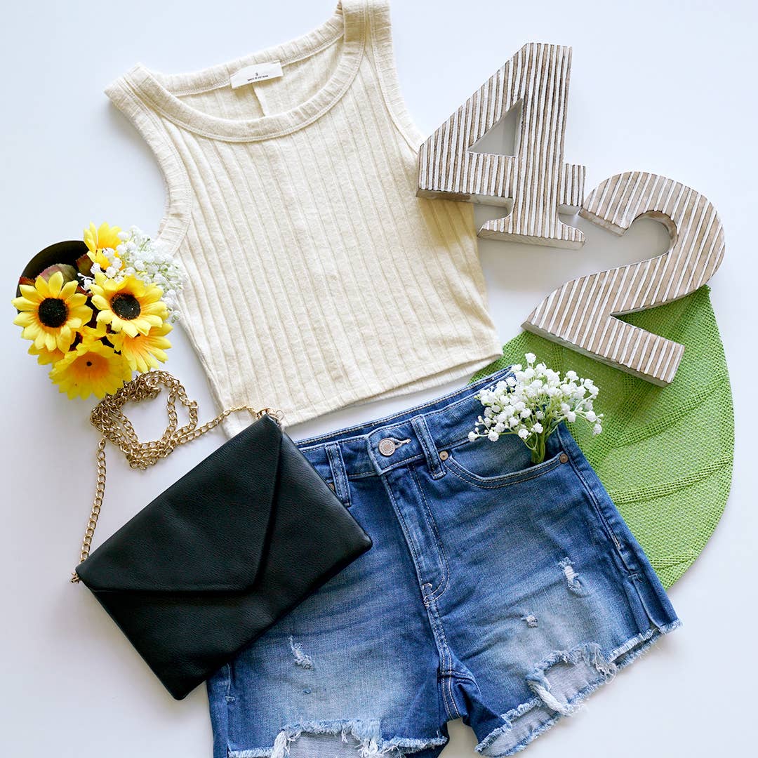 Ribbed Sleeveless Crop Tank