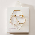 Gold Dipped CZ Cross Open Hoop Earrings