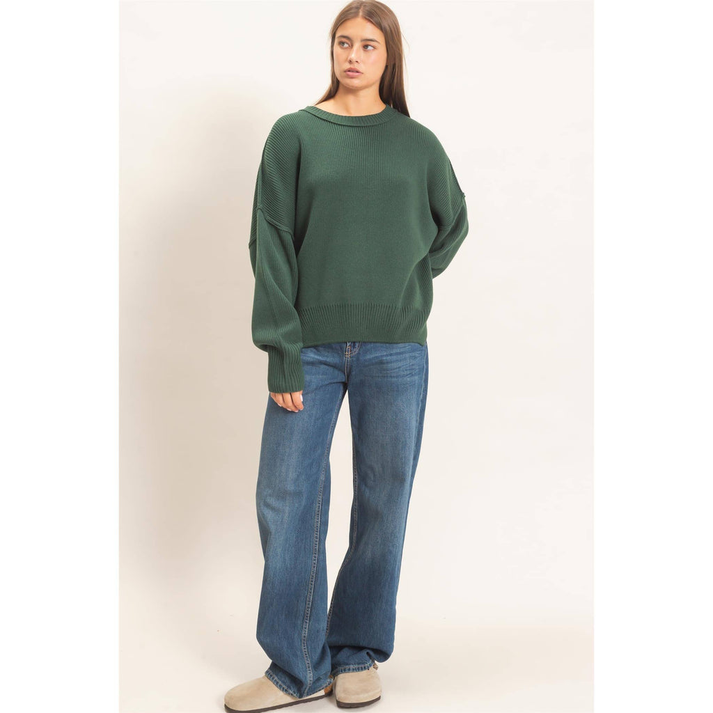 Ribbed Crew Neck Sweater