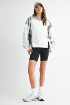 9106FK Colorblock Terry Pullover Sweatshirt