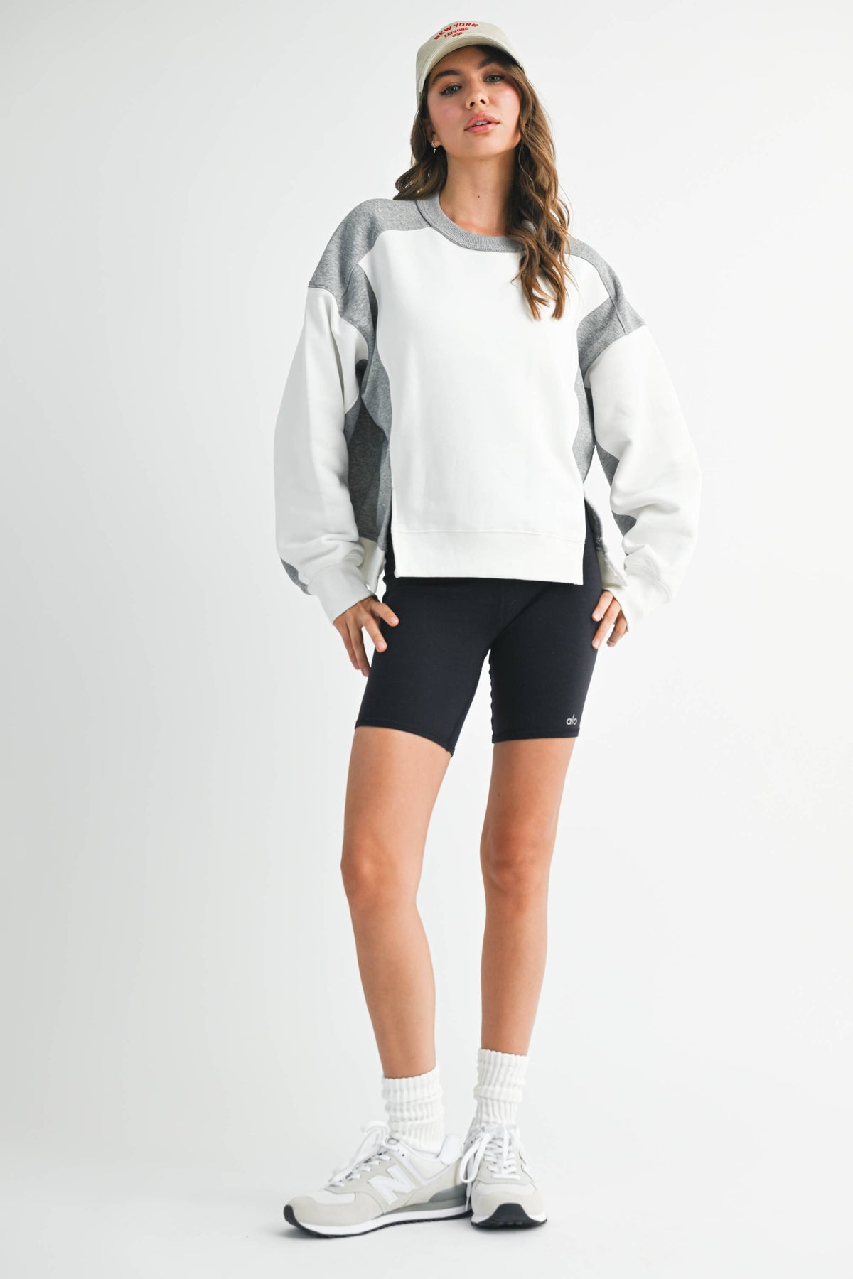 9106FK Colorblock Terry Pullover Sweatshirt