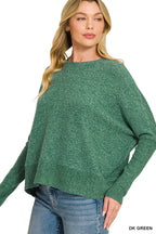 Brushed Melange Hacci Dolman Sleeve Sweater