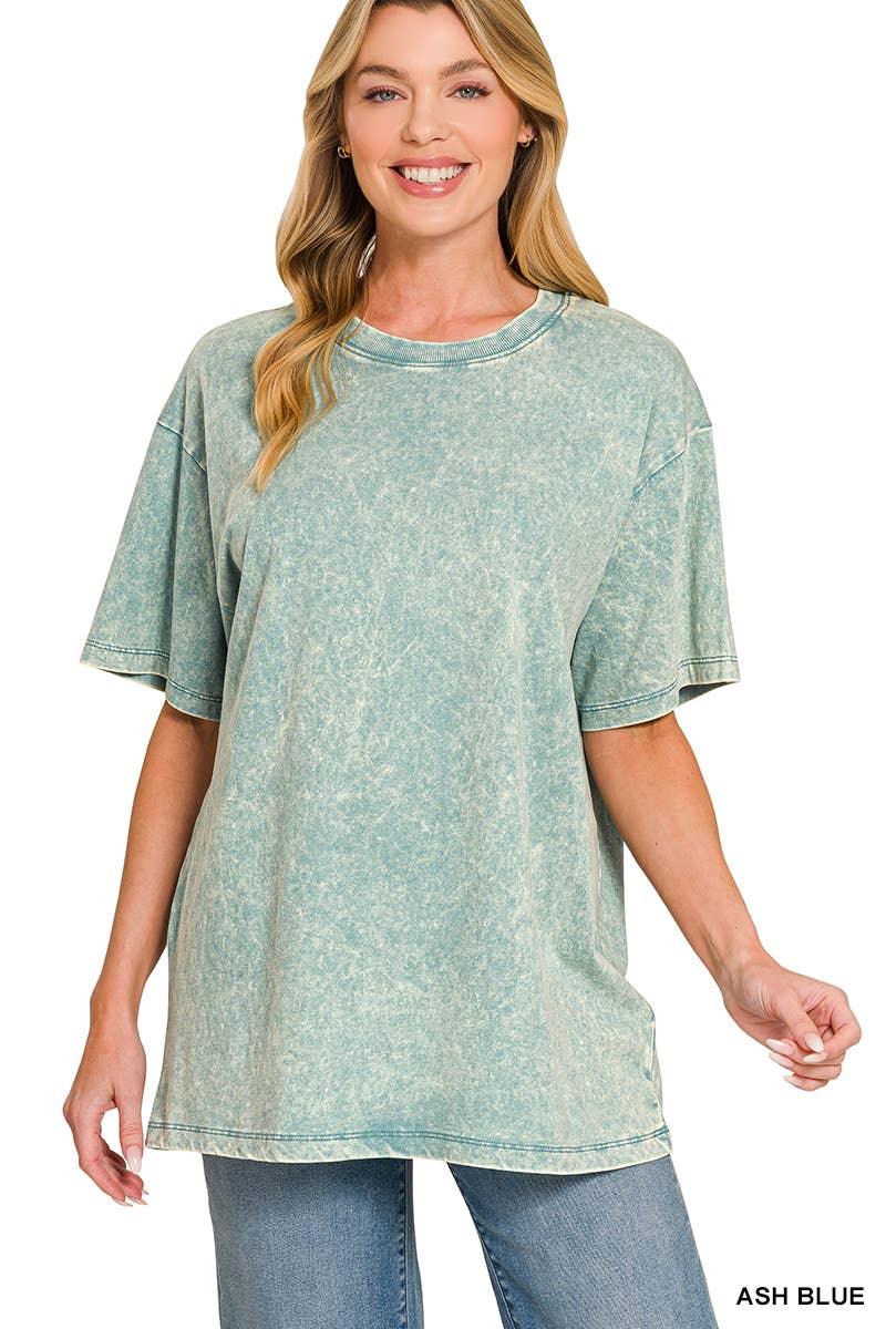 `Vintage Wash Oversize Cotton Tee