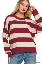 Striped Drop Shoulder Sweater
