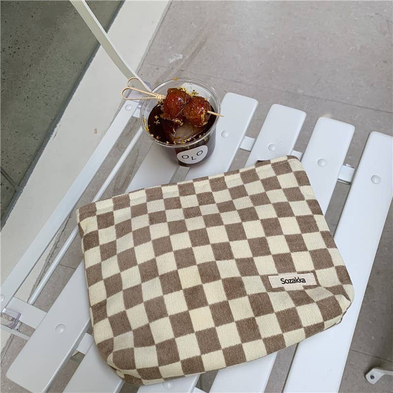 CHECKER COSMETIC BAG