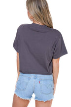 Cowboy & Beer Vintage Graphic S/S Faux Cropped Tee