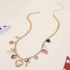 American USA Flag Charm Necklace