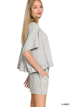 Exposed Seam Boxy Top N Shorts Set