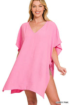 Woven Air Flow Tie Side Cover Up Dress