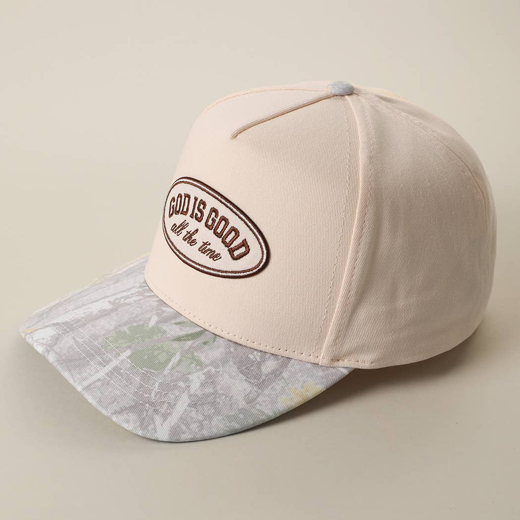 GOD IS GOOD All The Time Patch Camo Brim Baseball Cap