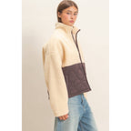 Quilted Sherpa Zip Up Jacket