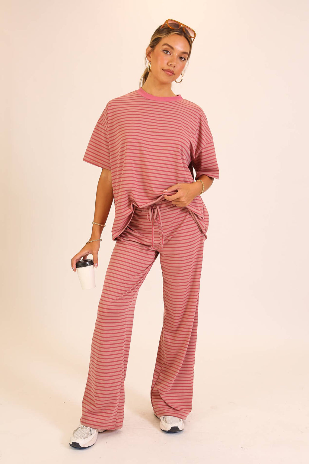 Striped Lounge Top & Pants Set