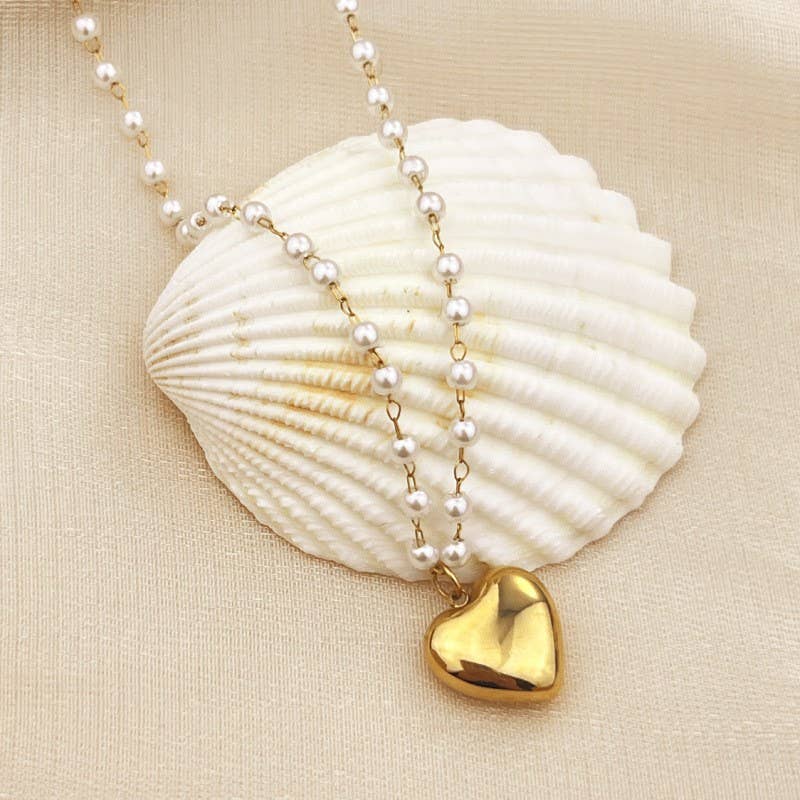 18K STAINLESS STEEL TARNISH FREE HEART NECKLACE | 40NK9433