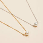 Classic Small Pearl Pendant Necklace | Timeless 18K Small Pearl Pendant Necklace