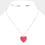 Druzy Heart Pendant Necklace