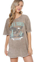 Free Bird America Graphic S/S Washed Boyfriend Fit Tee