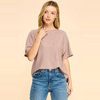 Solid Ribbed Basic Top