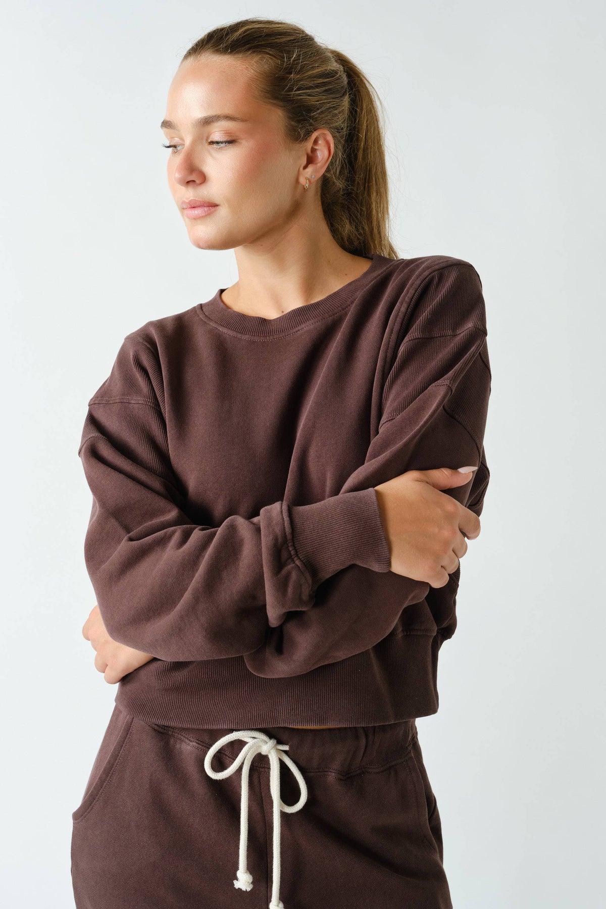 Mineral Wash Luxe Cropped Sweatshirt