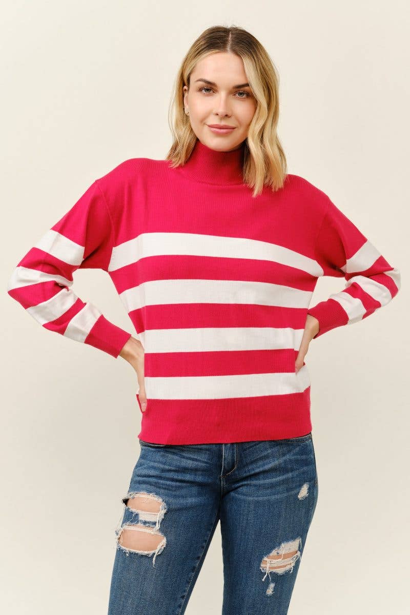 Striped Turtleneck Sweater