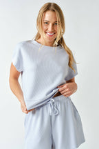 Luxe Sand Wash Rib Classic Tee Set