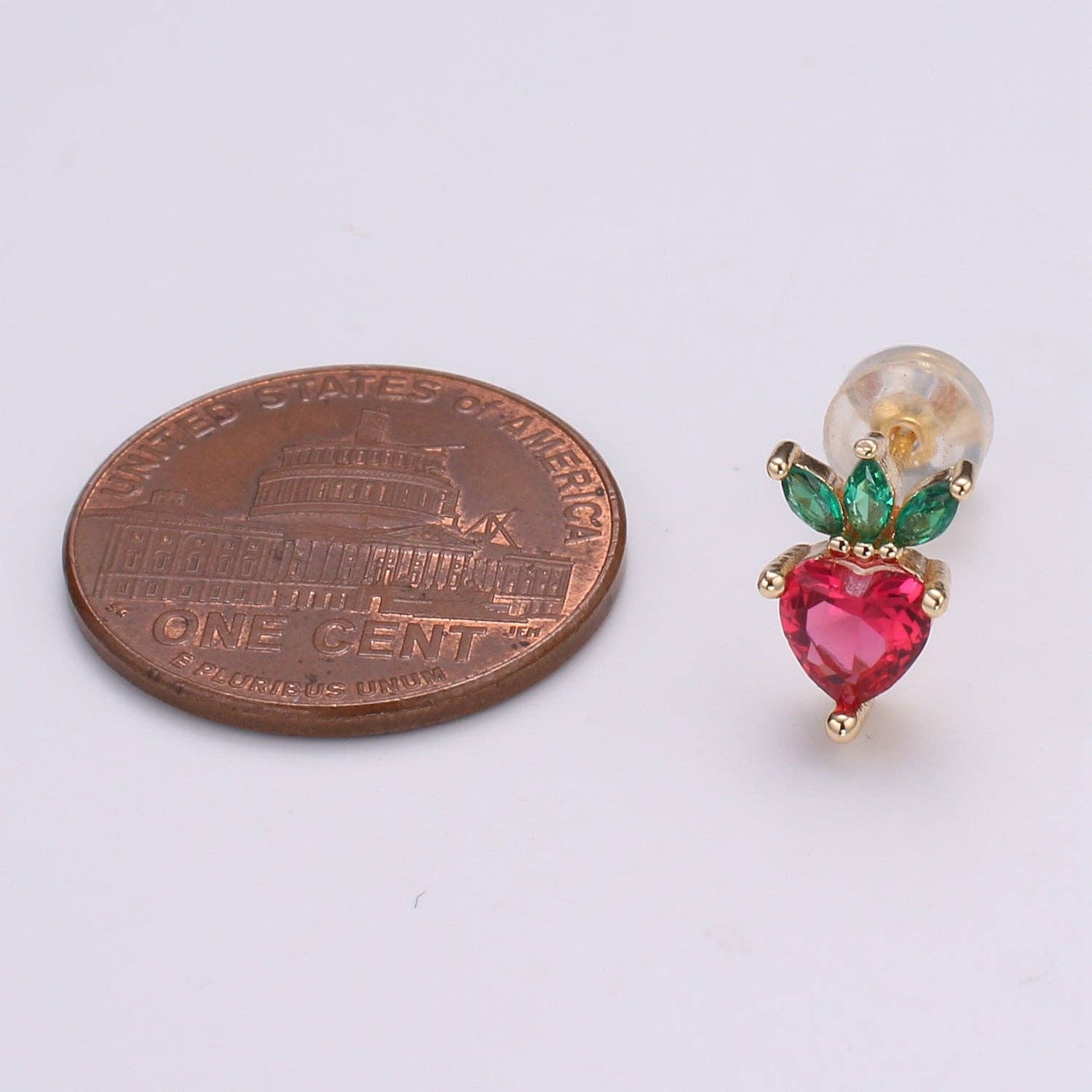 Gold Strawberry Stud Earrings