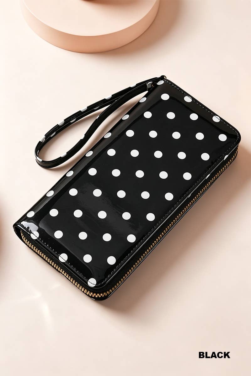 Polka Dot Pvc Wallet Clutch