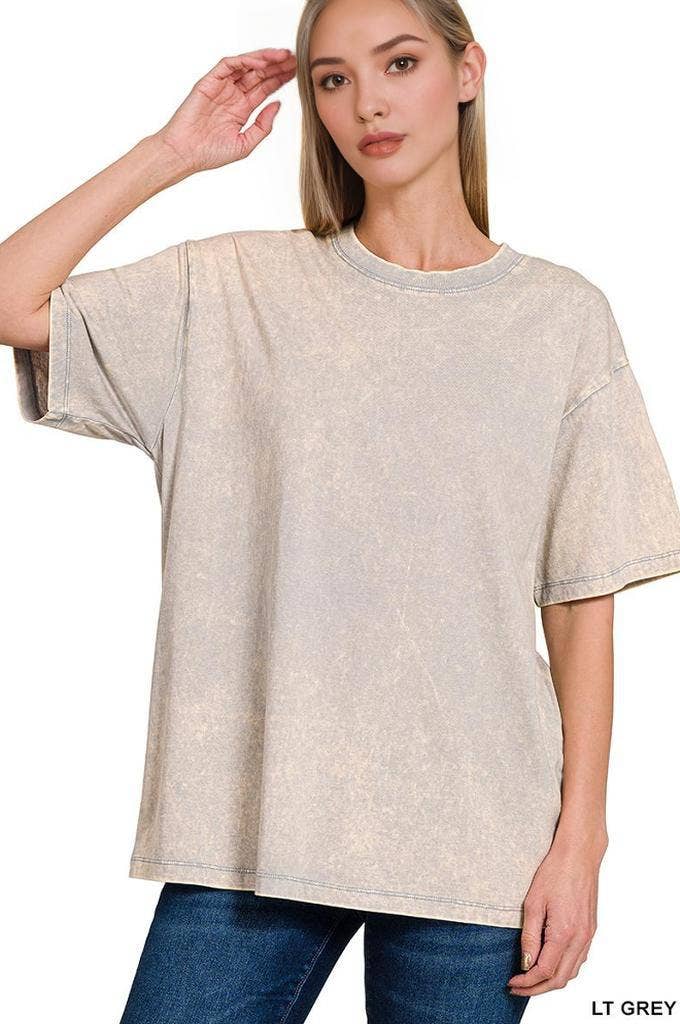 `Vintage Wash Oversize Cotton Tee