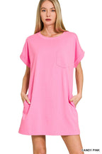 Premium Cotton T-shirts Dress With Pockets