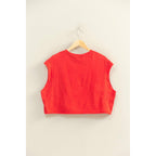 Crew Neck Boxy Sleeveless Cropped Top