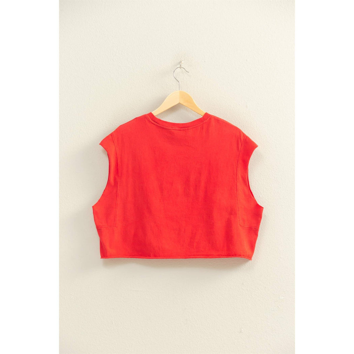 Crew Neck Boxy Sleeveless Cropped Top