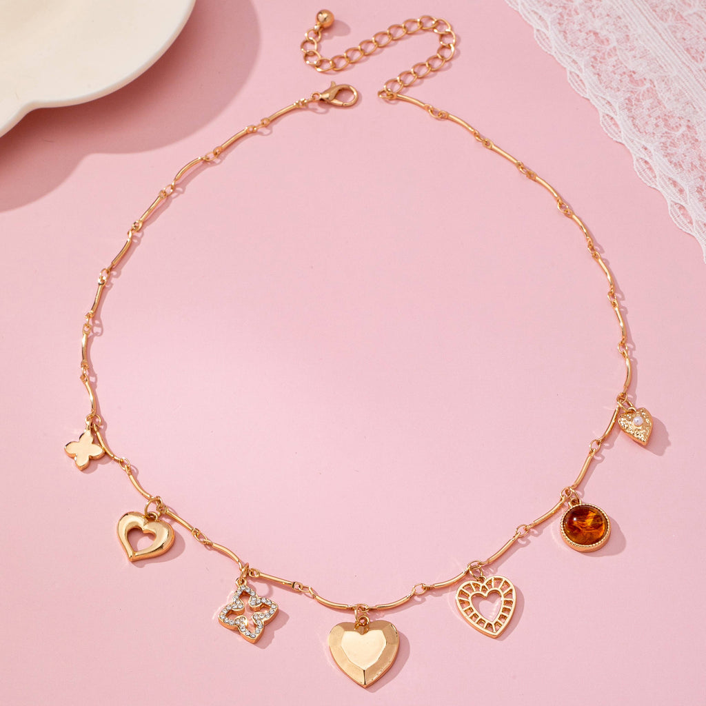 CHARM NECKLACE-HEARTS CLOVER STONE | 80N92688