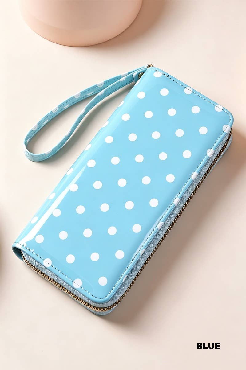 Polka Dot Pvc Wallet Clutch