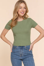 ...Cotton Jersey Baby Rib Tee