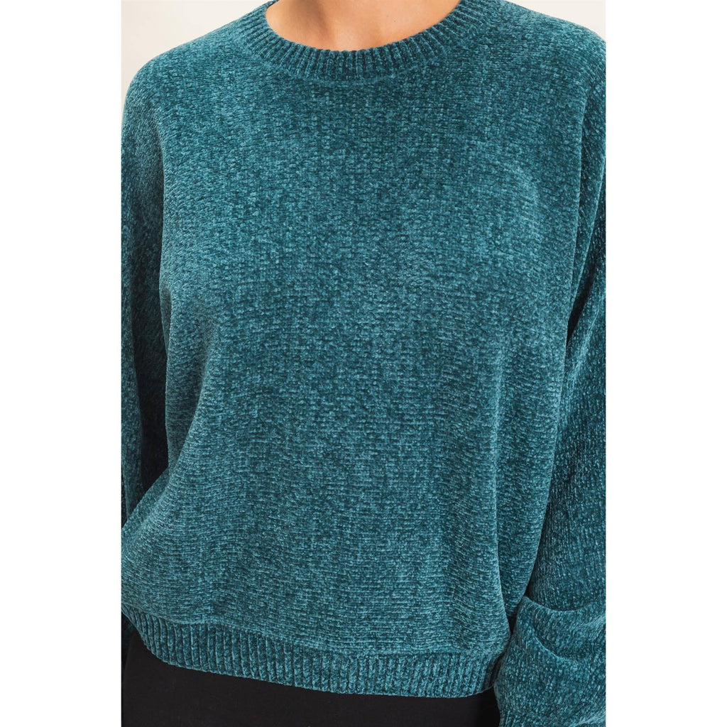Chenille Crew Neck Sweater