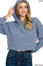 Ribbed Crop Hoodie Pullover Set