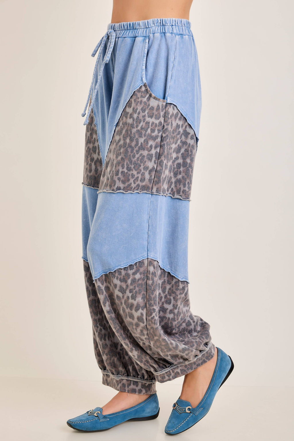 Mineral Washed Cheetah Leopard Balloon Lounge pants HP6948