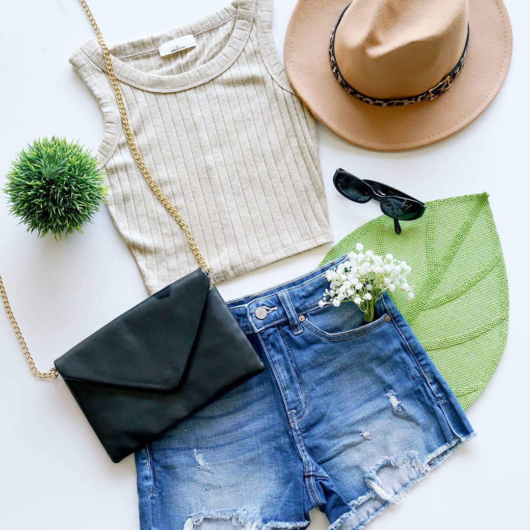 Ribbed Sleeveless Crop Tank