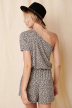 P9628-ANIMAL PRINT ONE SHOULDER ROMPER