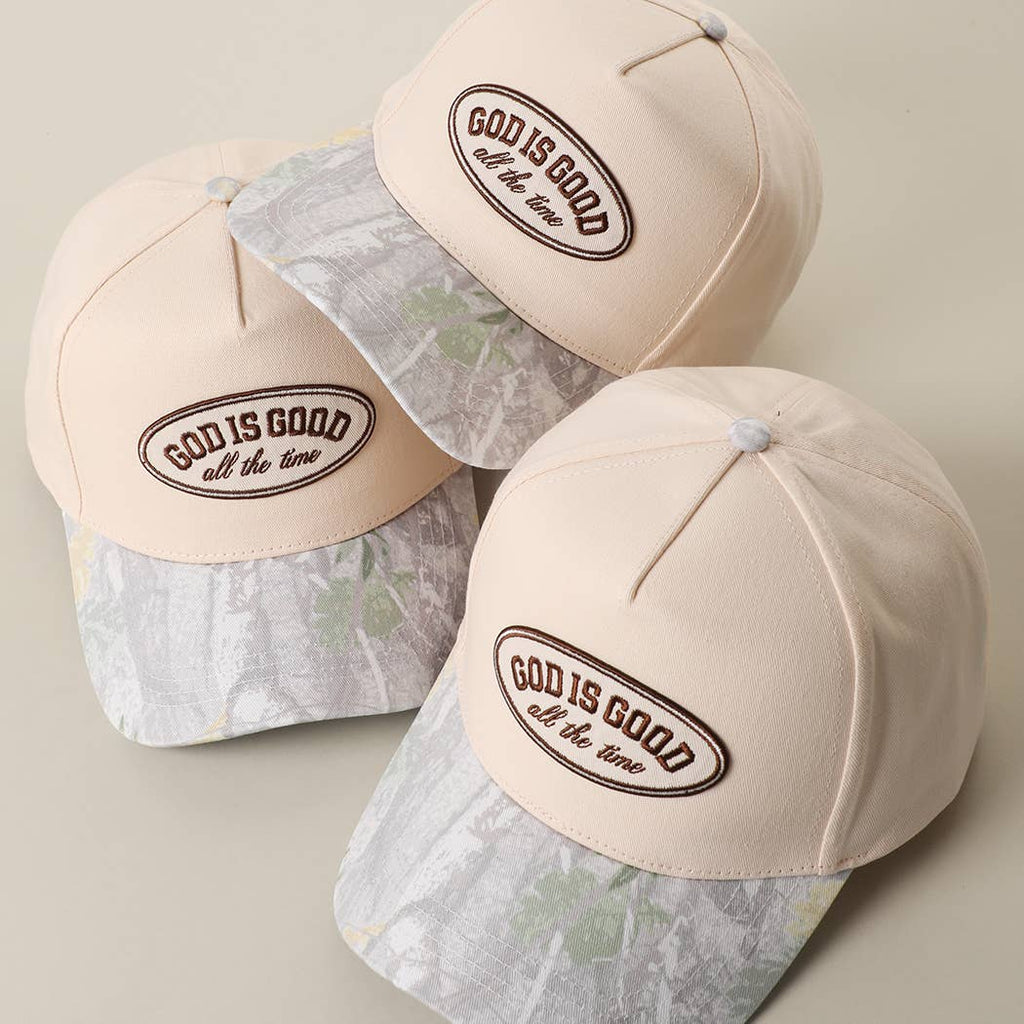 GOD IS GOOD All The Time Patch Camo Brim Baseball Cap