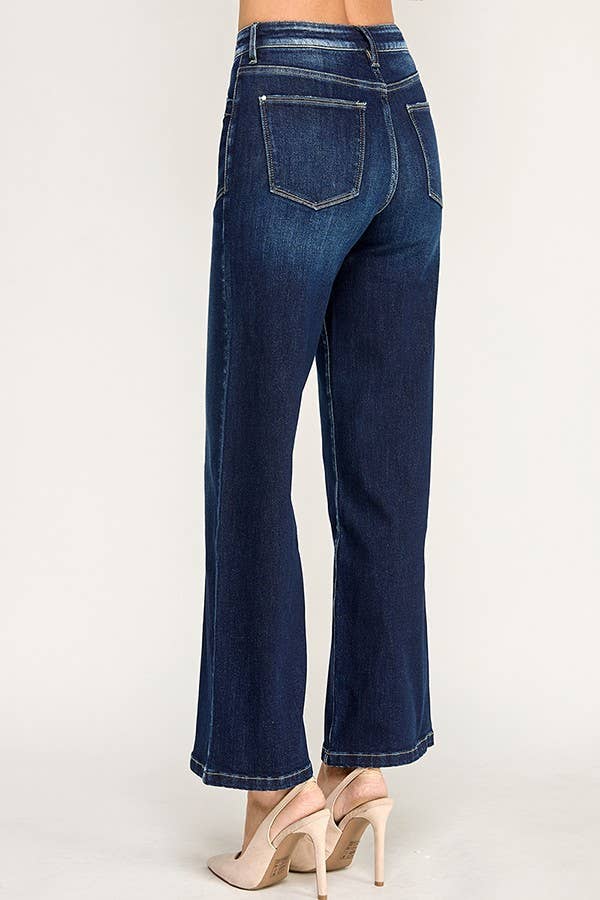 P7117W-DK HIGH RISE PATCH POCKET WIDE LEG
