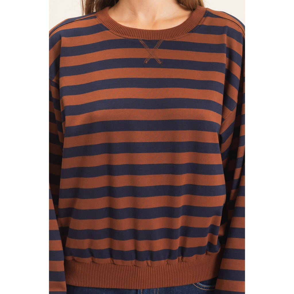 Striped Crew Neck Sweatshirt