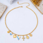 Vintage Coquette Multi-Charm Link Necklace | 80N93423