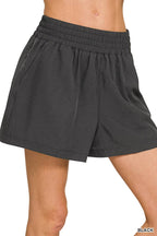 Soft Woven Lined Shorts With Pocket - Zenana