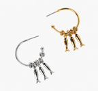 Fish Rondelle Beaded Hoop Earrings