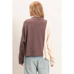 Two-Tone Knit Sweater