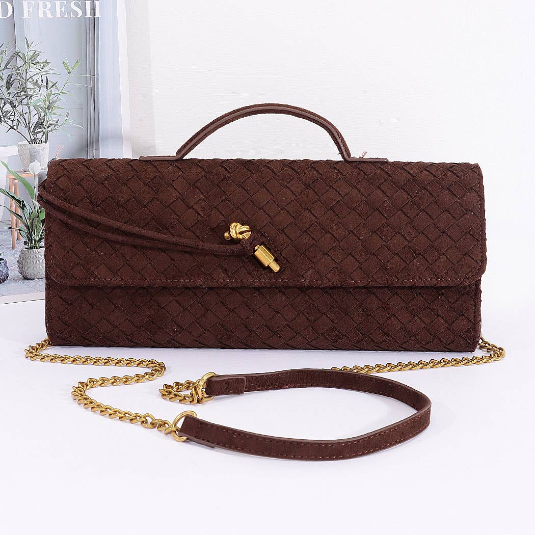 Vegan Suede Braided Bag