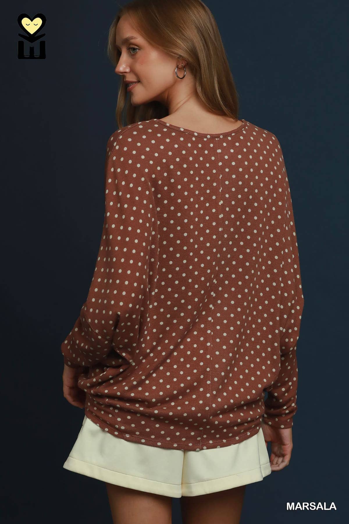 Polka Dot Knit Oversized Top