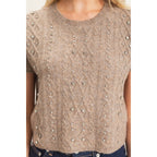 Embellished Cable Knit Sweater