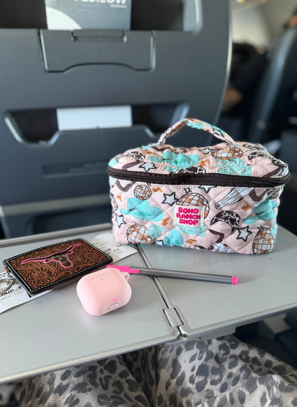 Quilted Western Makeup Bag  | Cowgirl Cosmetic Bag Fabric 