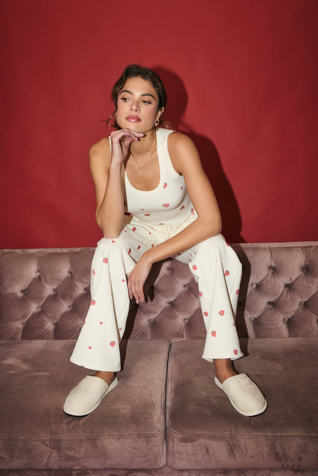 Strawberry Scoop Neck Tank Top